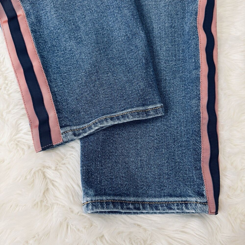 McGuire High Rise Ankle Jeans 29 (29x26) Blue Navy Salmon Stripe Denim Womens - Picture 8 of 11